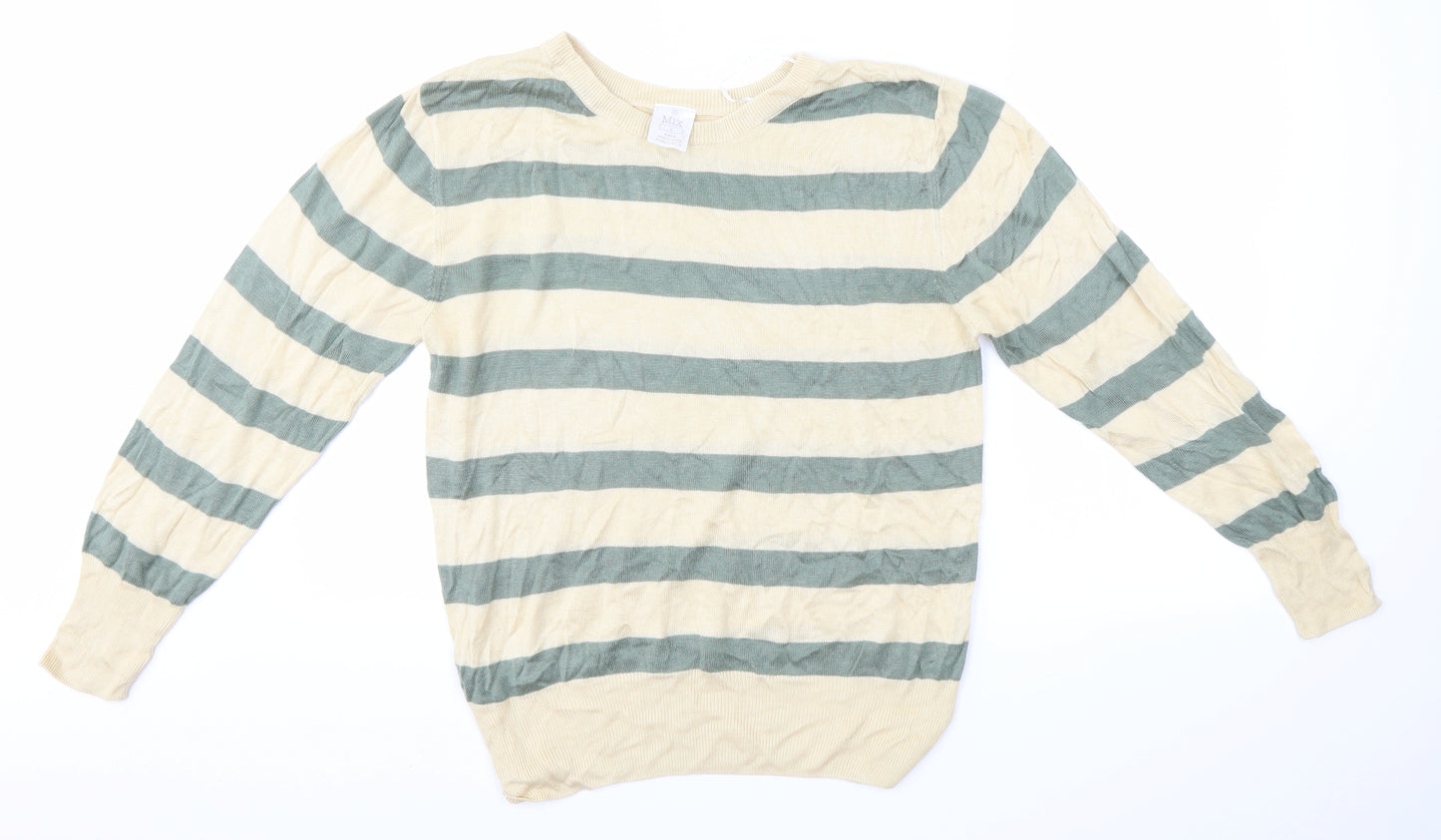 Mix Mens Multicoloured Striped  Pullover Jumper Size L