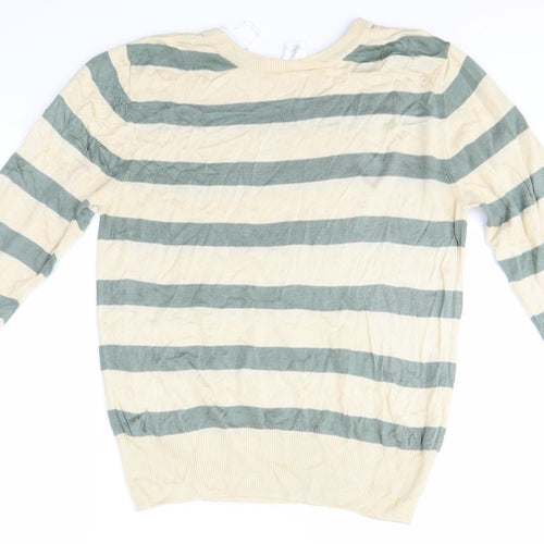 Mix Mens Multicoloured Striped  Pullover Jumper Size L