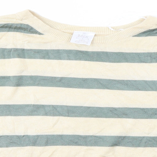 Mix Mens Multicoloured Striped  Pullover Jumper Size L
