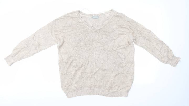 Wallis Womens Gold Pullover Jumper Size M