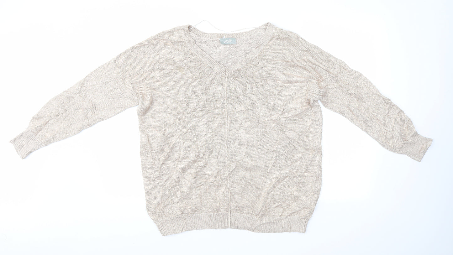 Wallis Womens Gold   Pullover Jumper Size M
