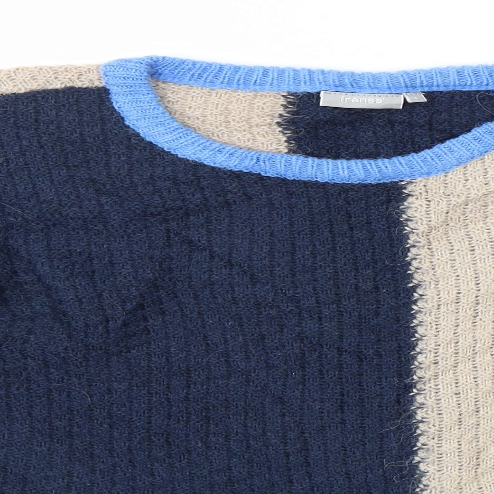 Fransa Womens Multicoloured   Pullover Jumper Size L