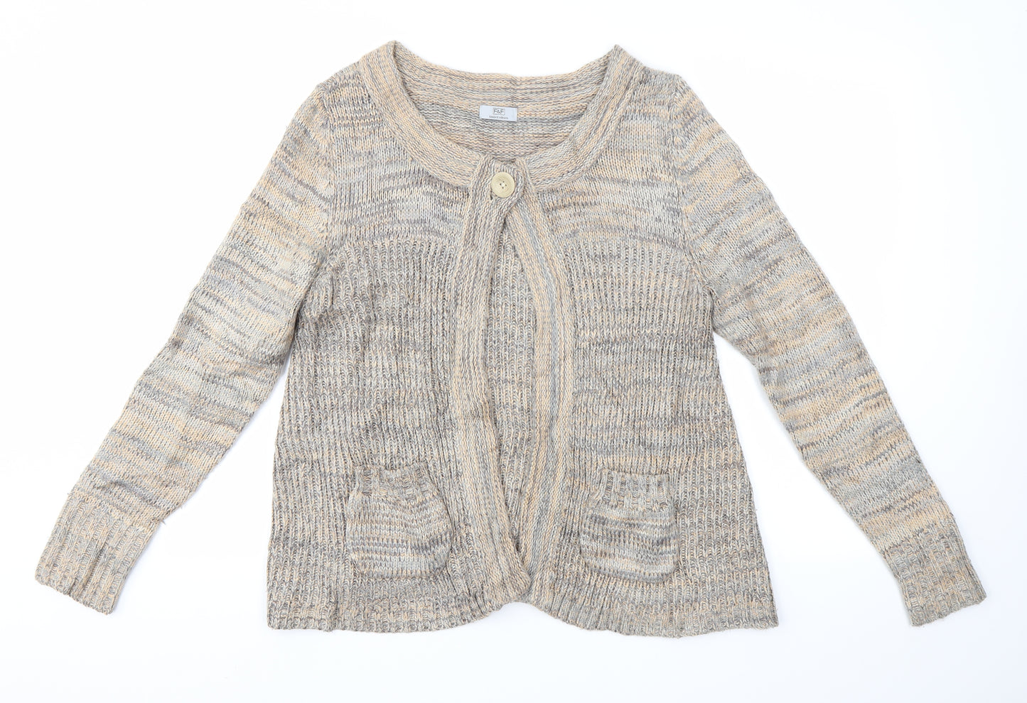 F&F Womens Brown   Cardigan Jumper Size 14