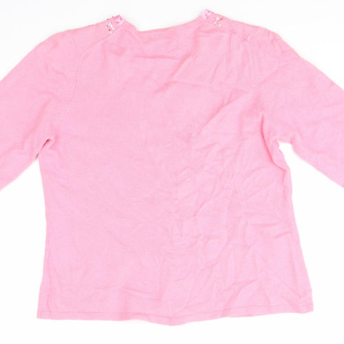 M&S Womens Pink   Cardigan Jumper Size 16