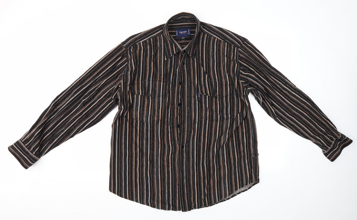 Figaretti Mens Brown    Button-Up Size L