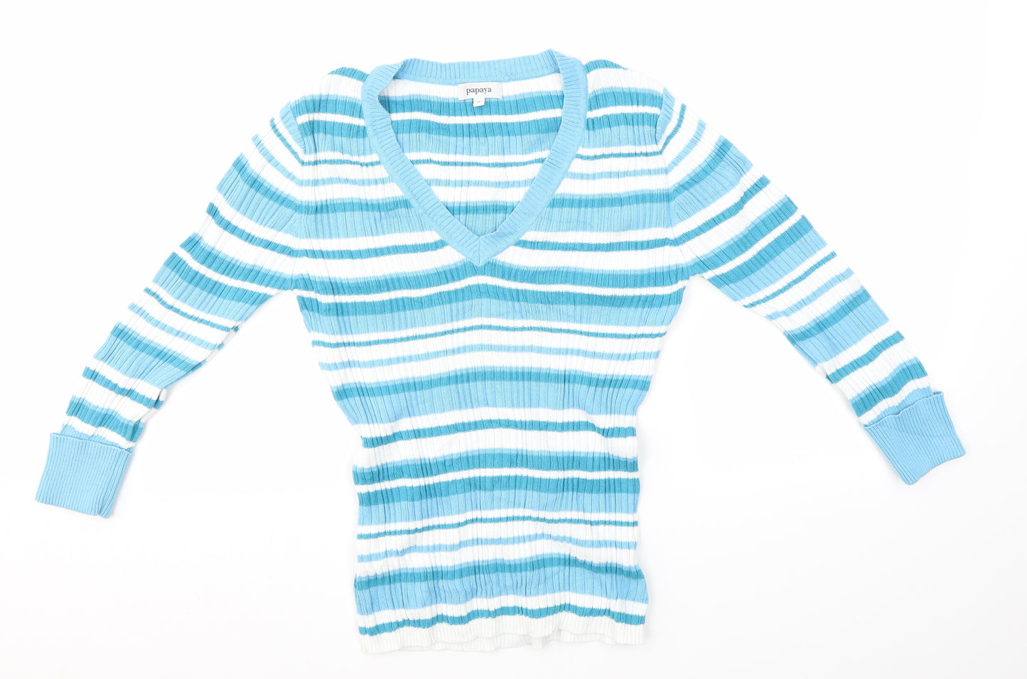 Matalan Womens Blue Striped  Pullover Jumper Size 12