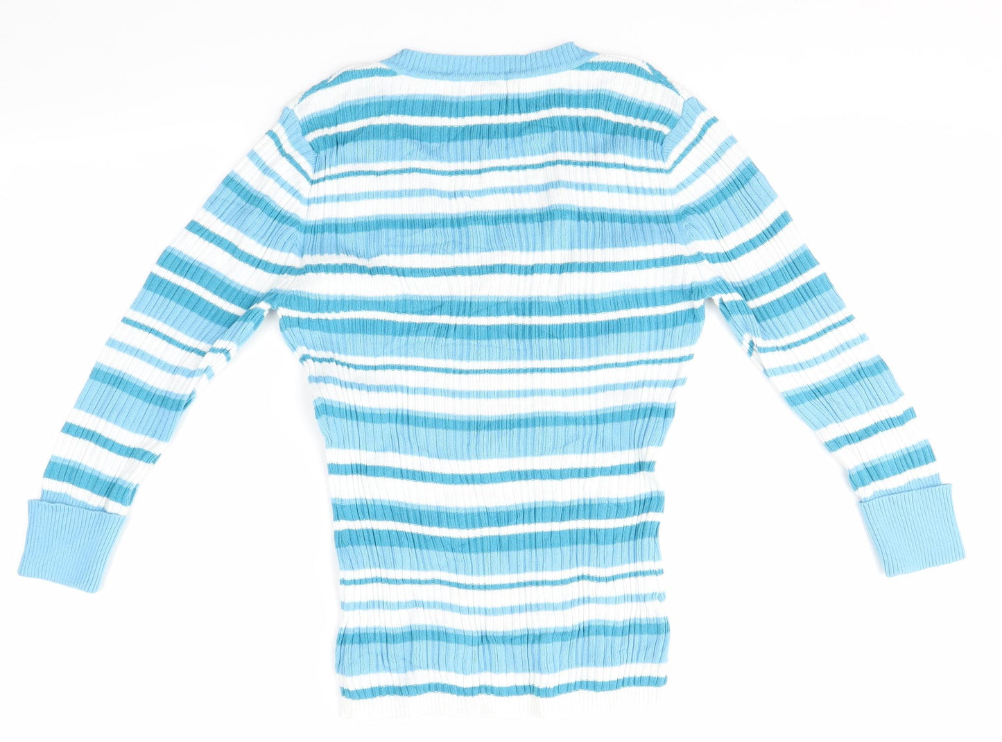 Matalan Womens Blue Striped  Pullover Jumper Size 12