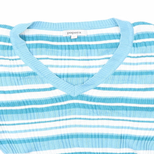 Matalan Womens Blue Striped  Pullover Jumper Size 12