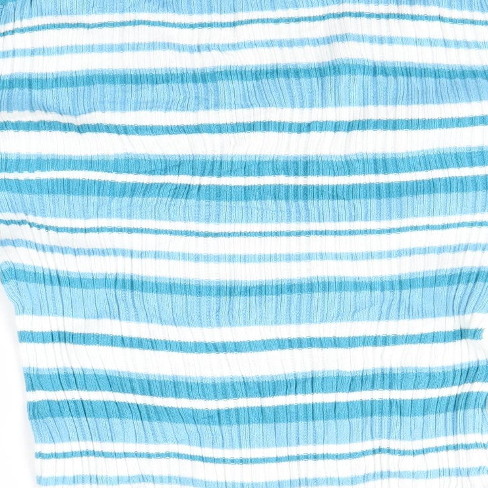 Matalan Womens Blue Striped  Pullover Jumper Size 12