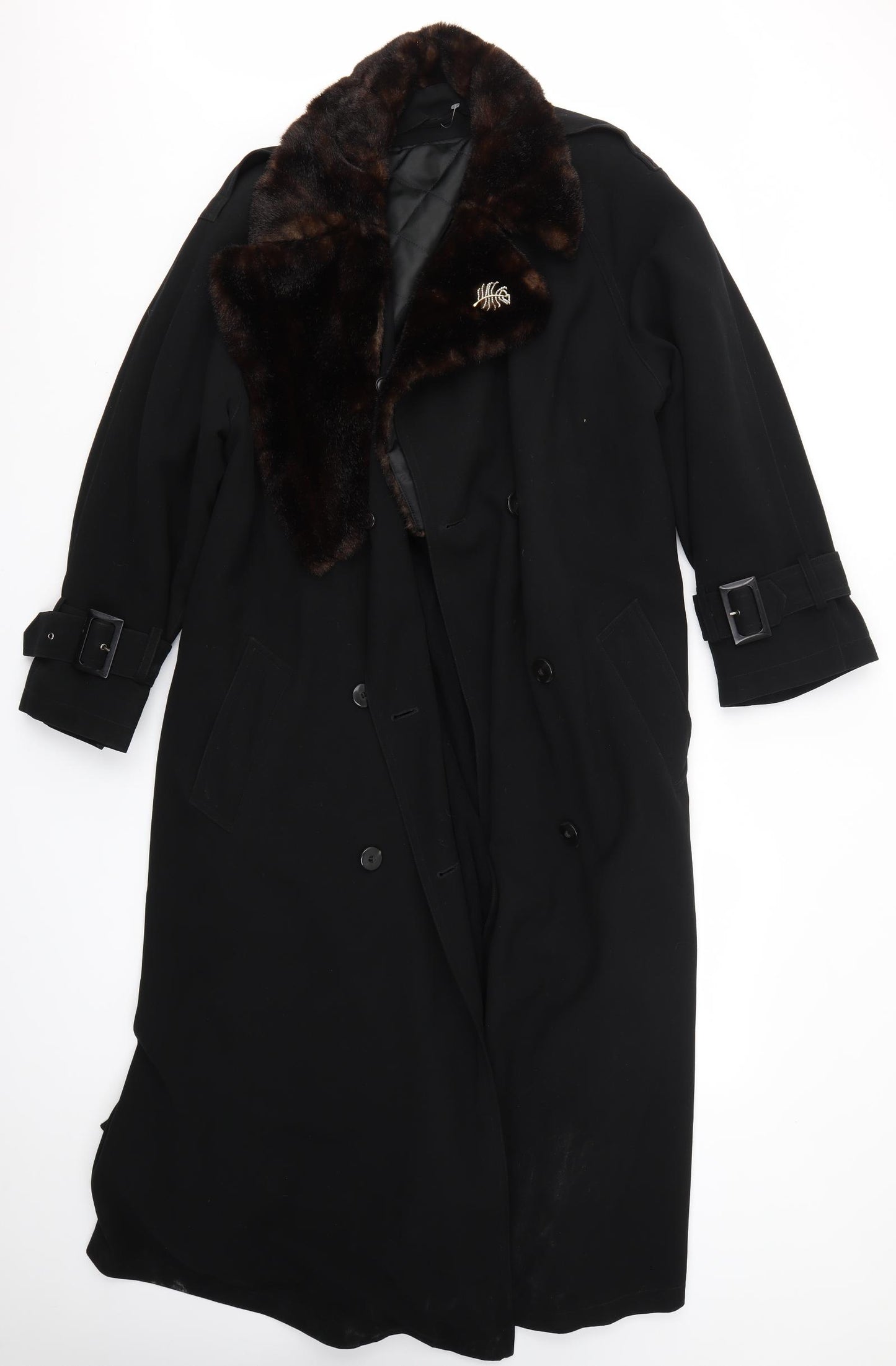 FS Womens Black   Overcoat Coat Size 14