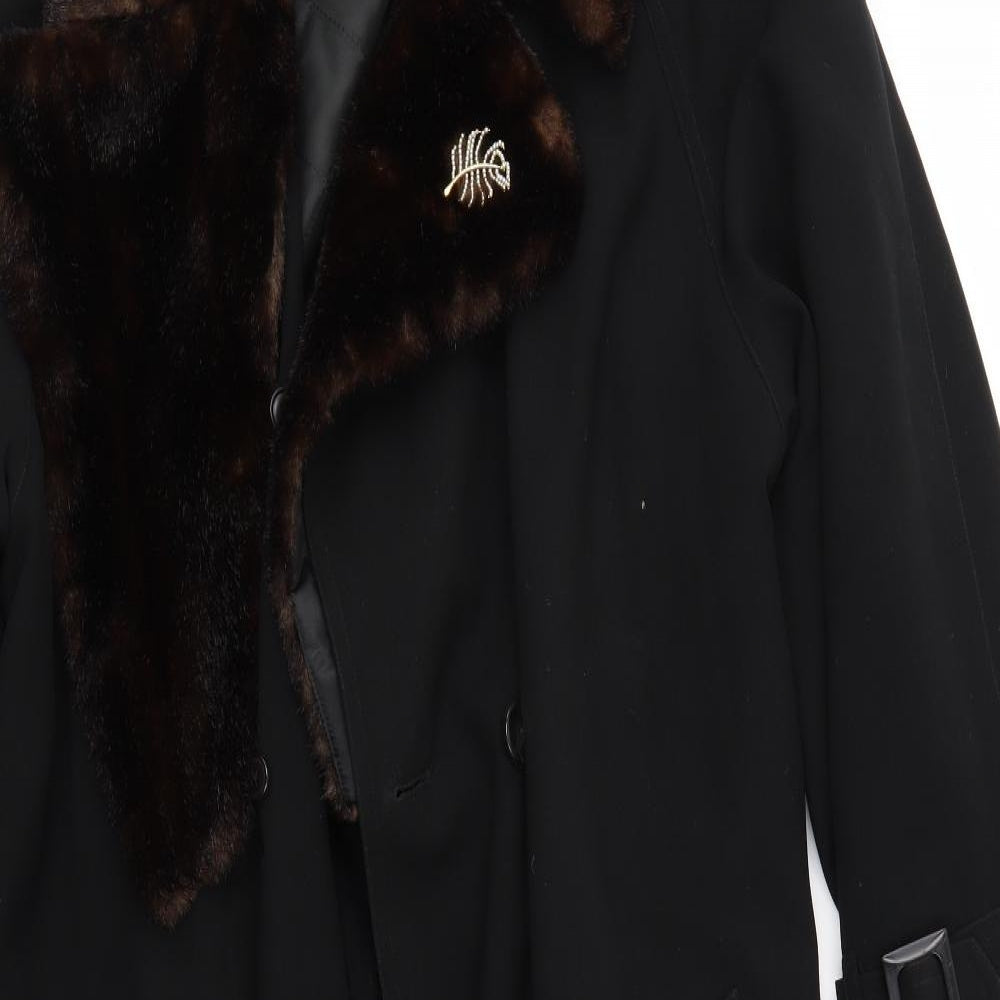 FS Womens Black   Overcoat Coat Size 14