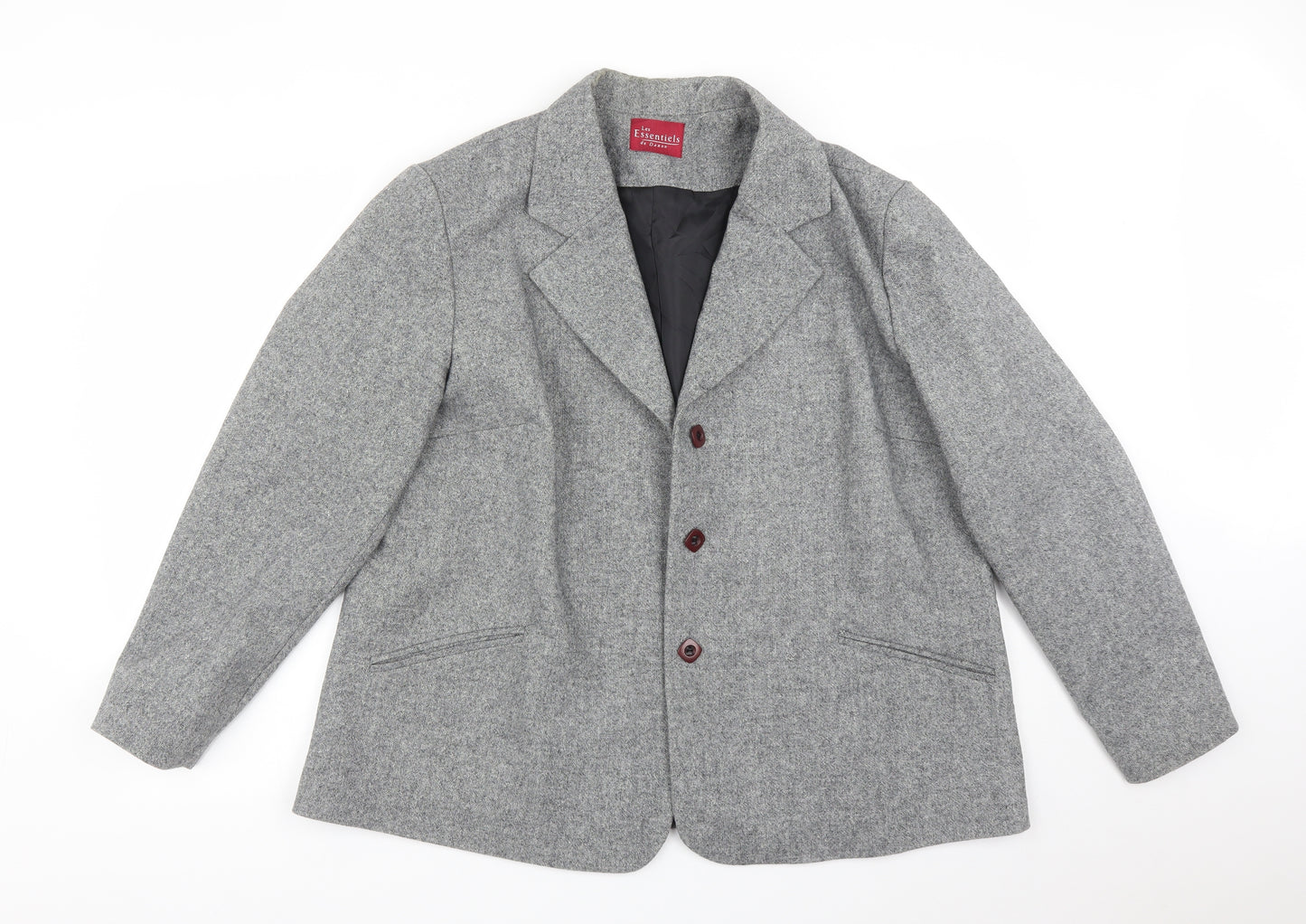 LES ESSENTIELS Womens Grey   Jacket Suit Jacket Size 24