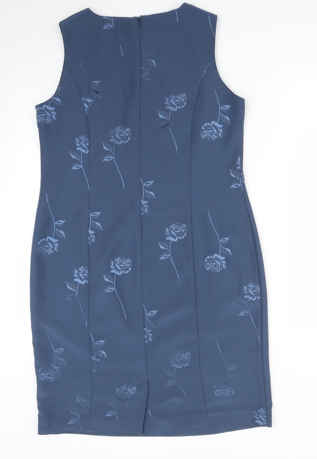 BONMARCHE Womens Blue Floral  Pencil Dress  Size 14