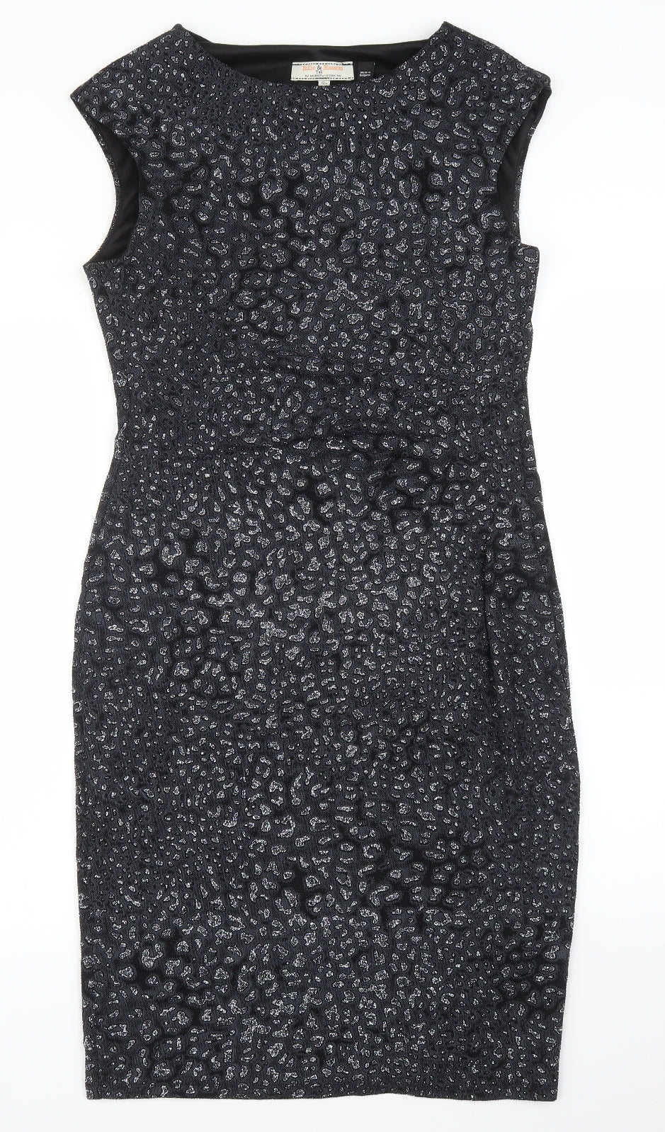 Dorothy Perkins Womens Black Animal Print  Pencil Dress  Size 12