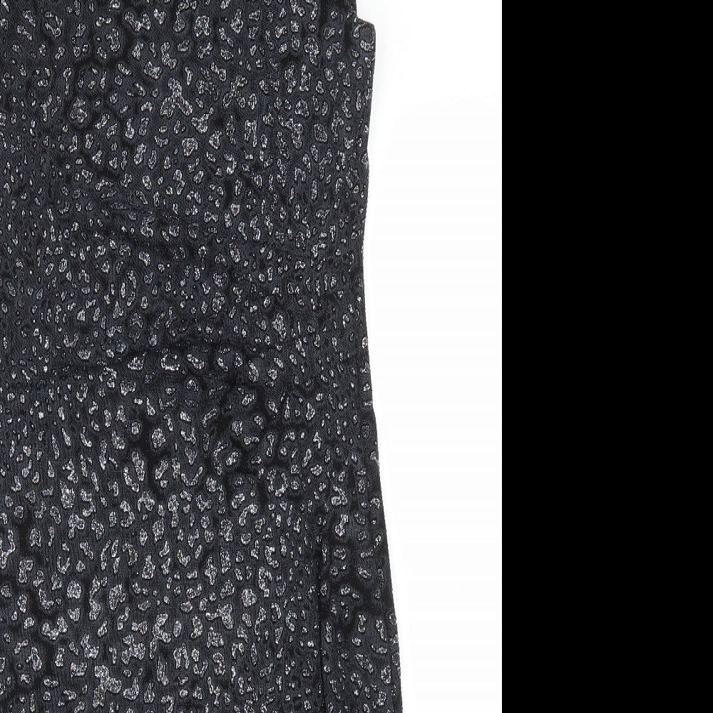 Dorothy Perkins Womens Black Animal Print  Pencil Dress  Size 12