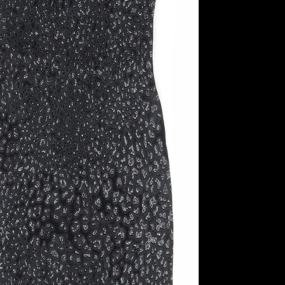 Dorothy Perkins Womens Black Animal Print  Pencil Dress  Size 12