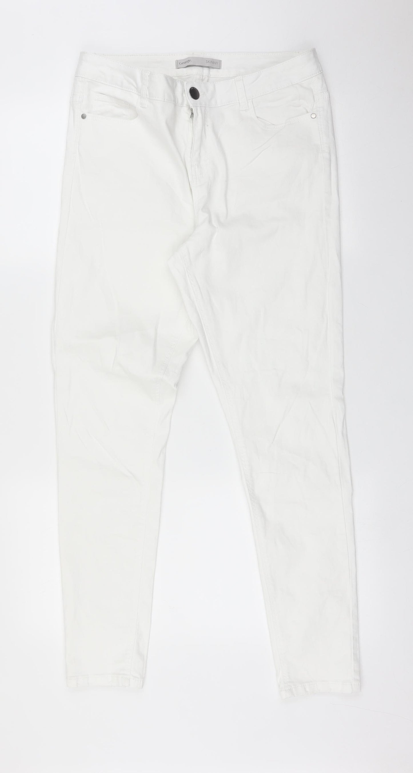 George Womens White   Skinny Jeans Size 14 L29 in