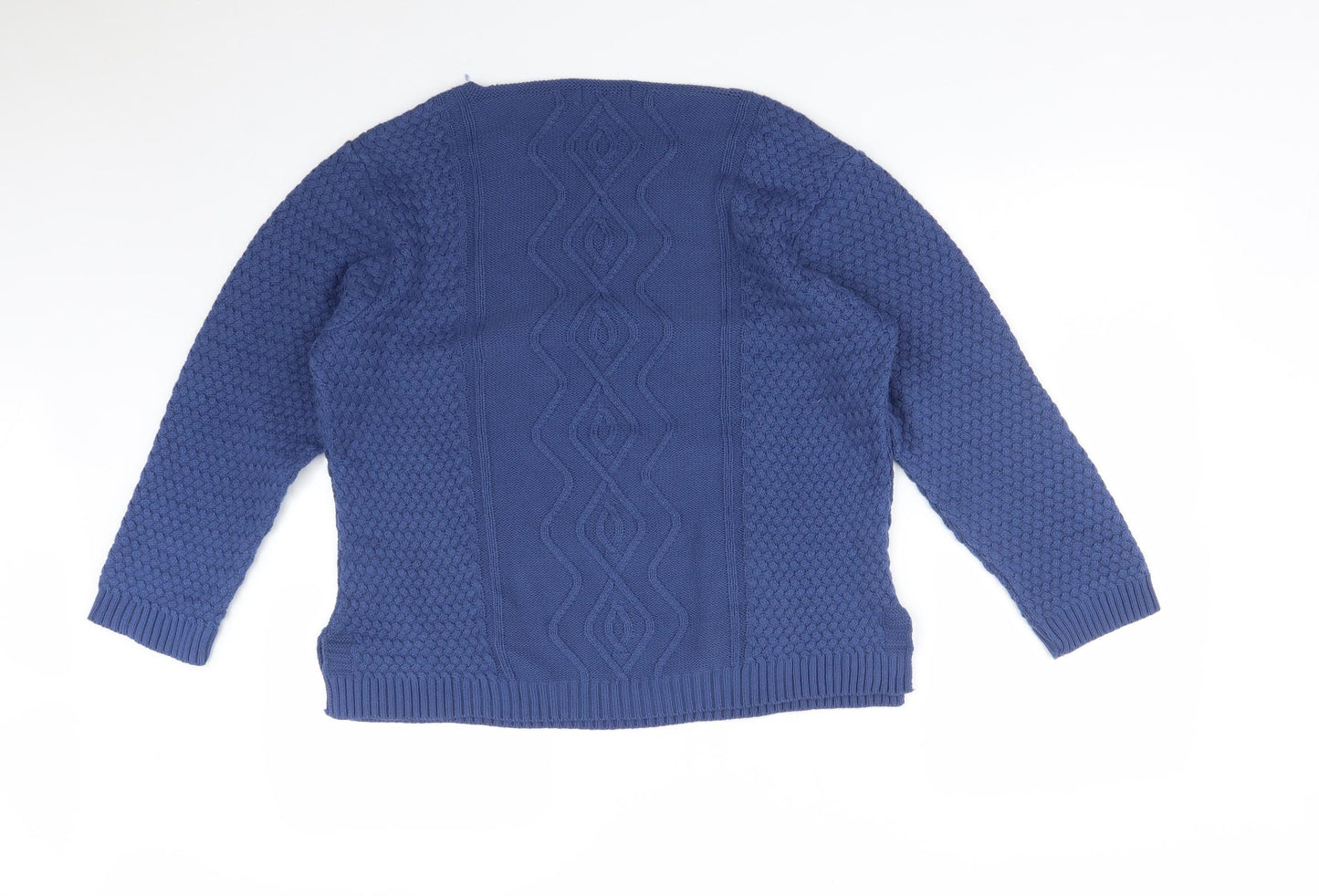 ENVY US Womens Blue Geometric  Pullover Sweatshirt Size L