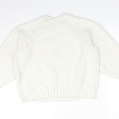 George Womens White Striped  Pullover Sweatshirt Size M