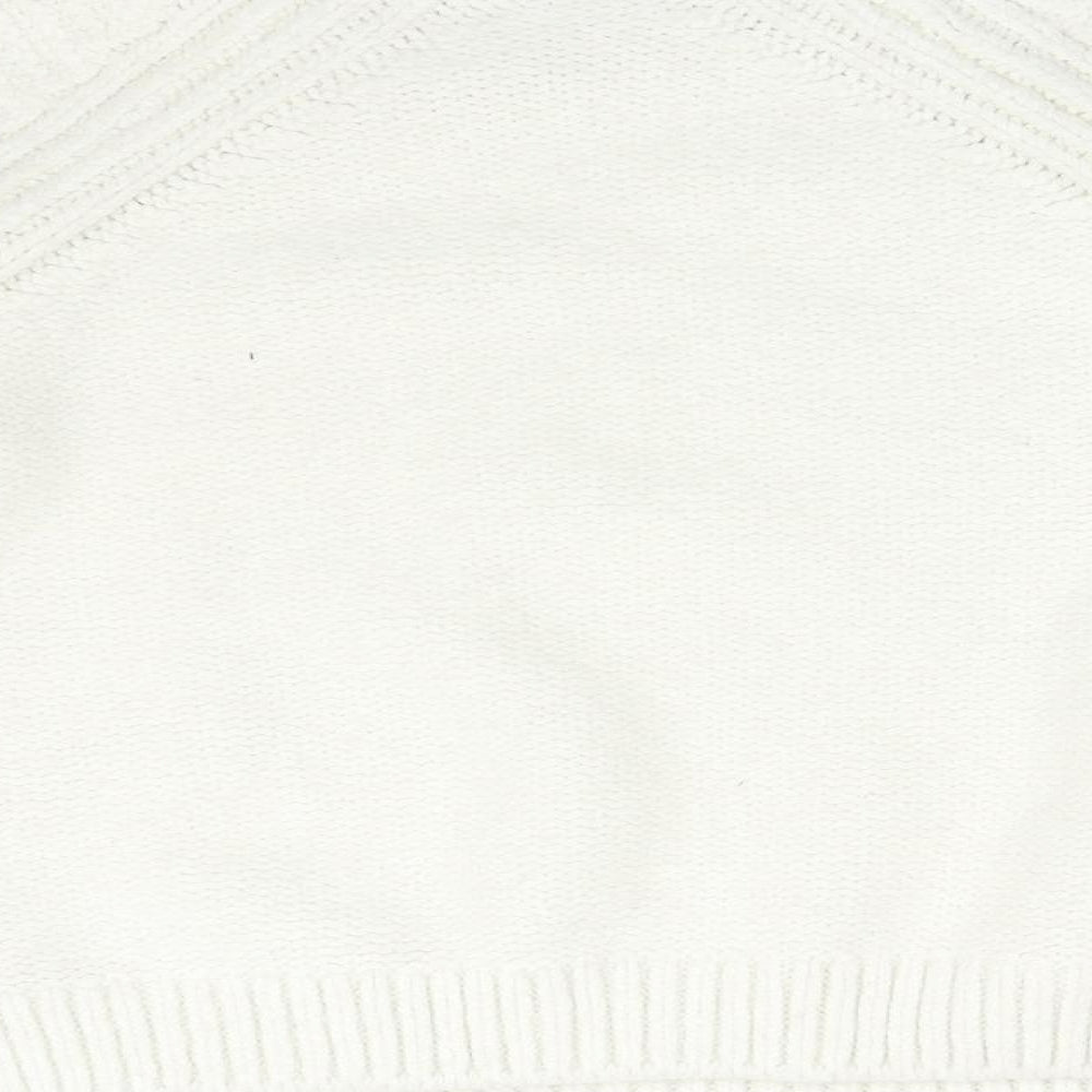 George Womens White Striped  Pullover Sweatshirt Size M