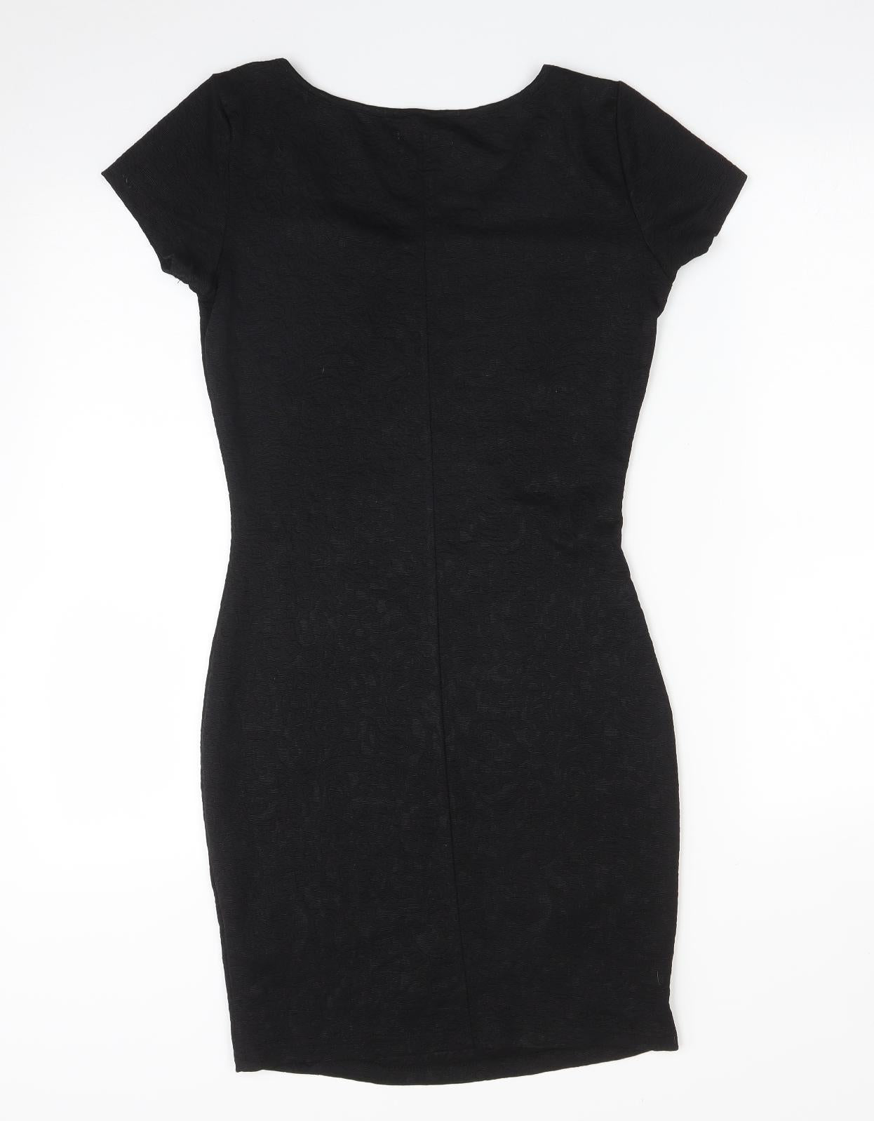 New Look Womens Black Floral  Bodycon  Size 10