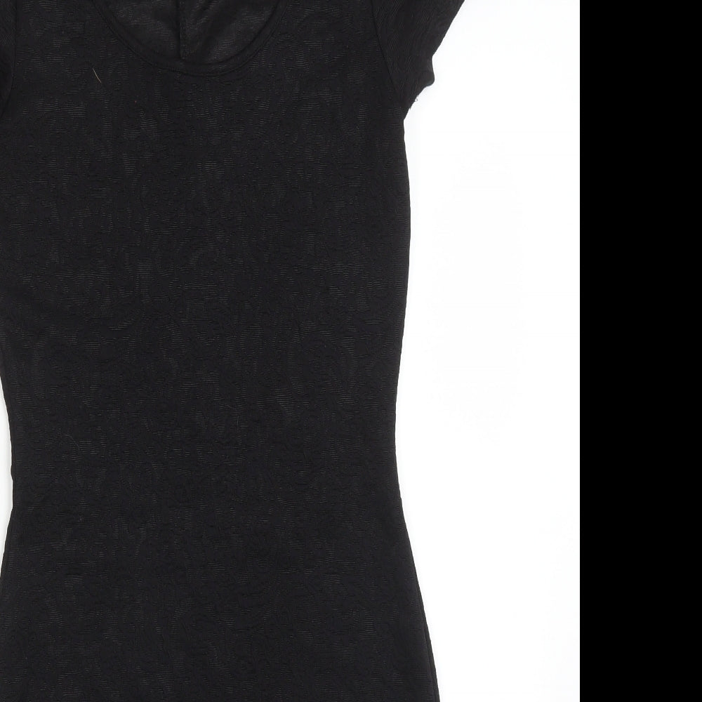 New Look Womens Black Floral  Bodycon  Size 10