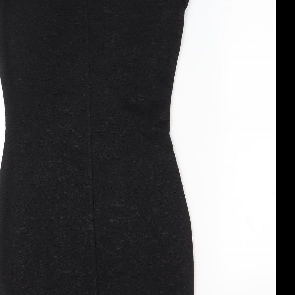 New Look Womens Black Floral  Bodycon  Size 10