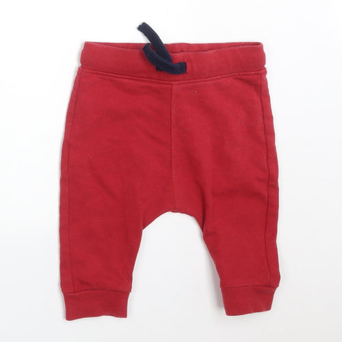 M&S Baby Red   Jogger Trousers Size 3-6 Months