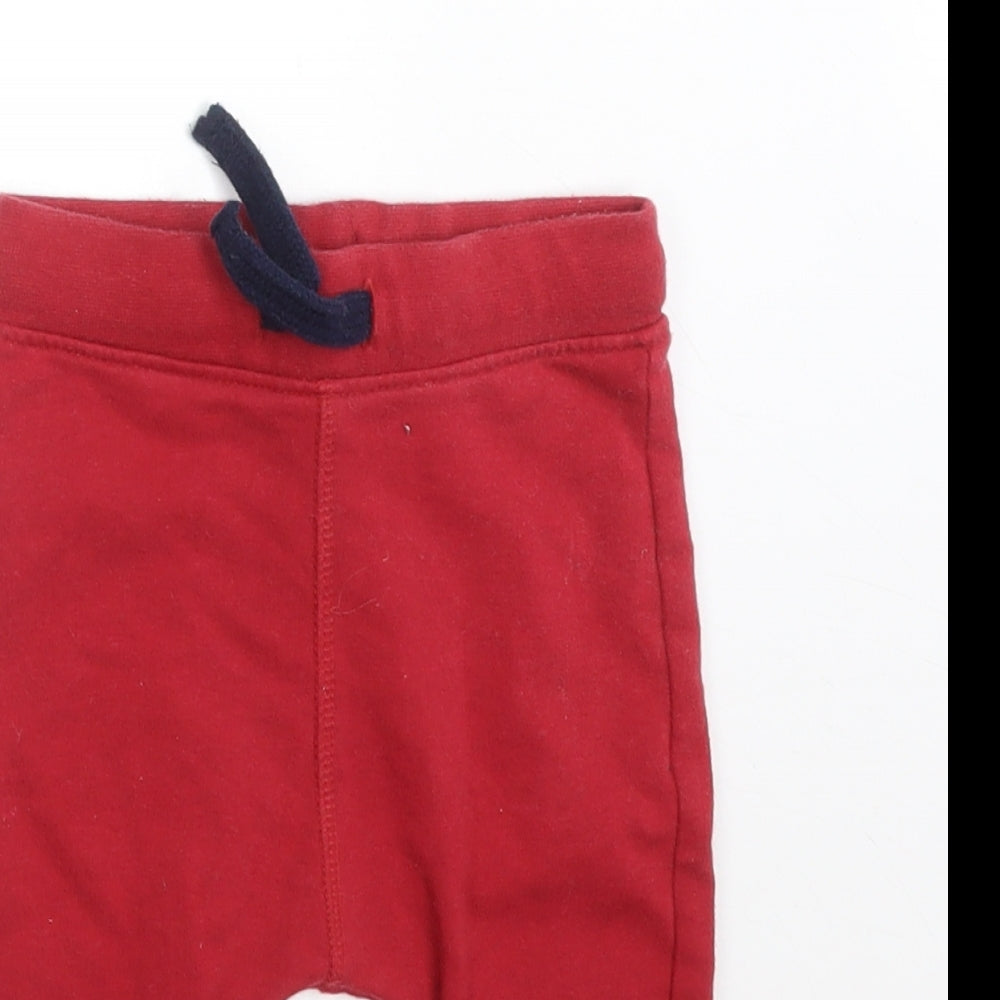 M&S Baby Red   Jogger Trousers Size 3-6 Months