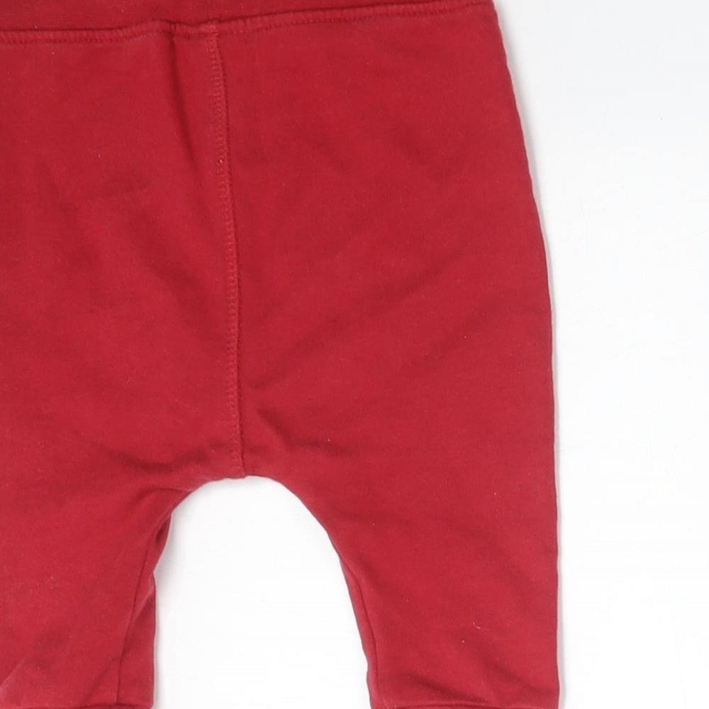 M&S Baby Red   Jogger Trousers Size 3-6 Months