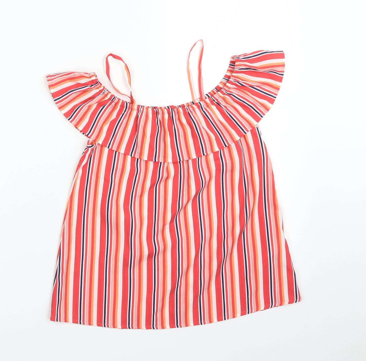 Matalan Girls Multicoloured Striped  Basic T-Shirt Size 8-9 Years