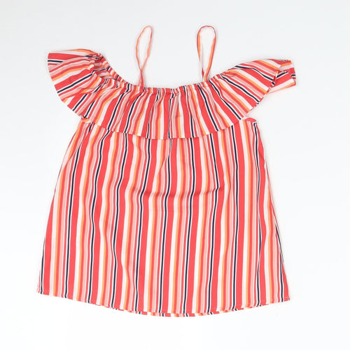 Matalan Girls Multicoloured Striped  Basic T-Shirt Size 8-9 Years