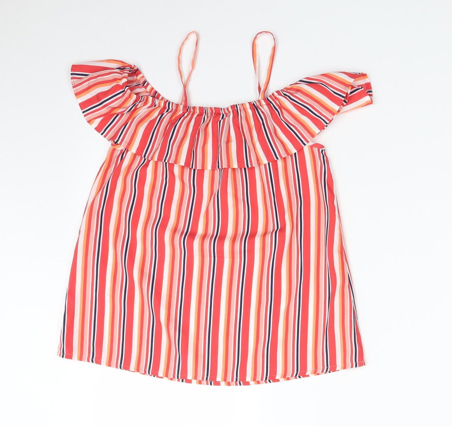 Matalan Girls Multicoloured Striped  Basic T-Shirt Size 8-9 Years
