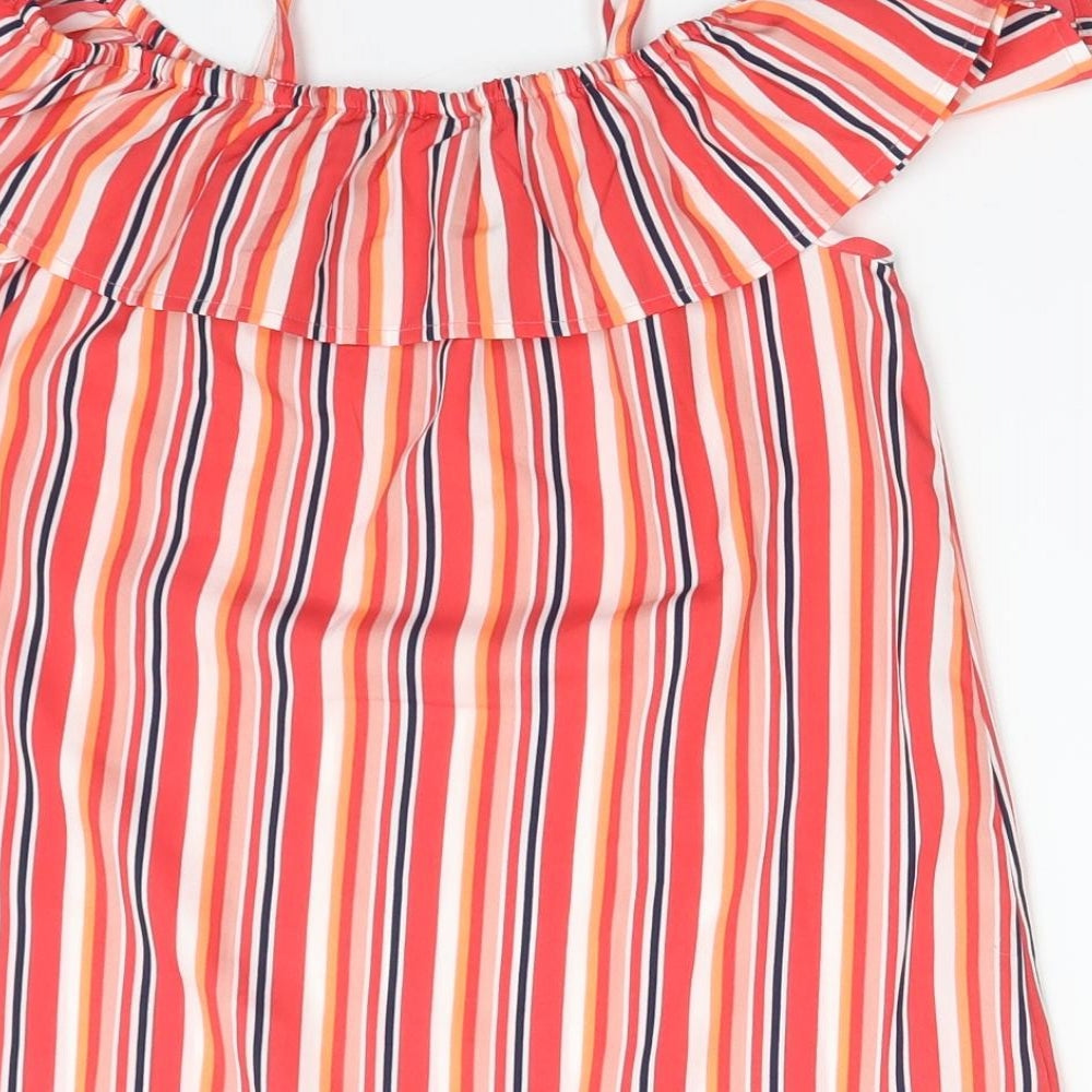 Matalan Girls Multicoloured Striped  Basic T-Shirt Size 8-9 Years