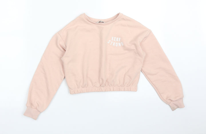 MISS EVIE Girls Pink   Pullover Sweatshirt Size 6-7 Years  - STAY STRONG