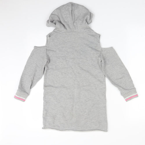 River Island Girls Grey   Pullover Hoodie Size 7-8 Years