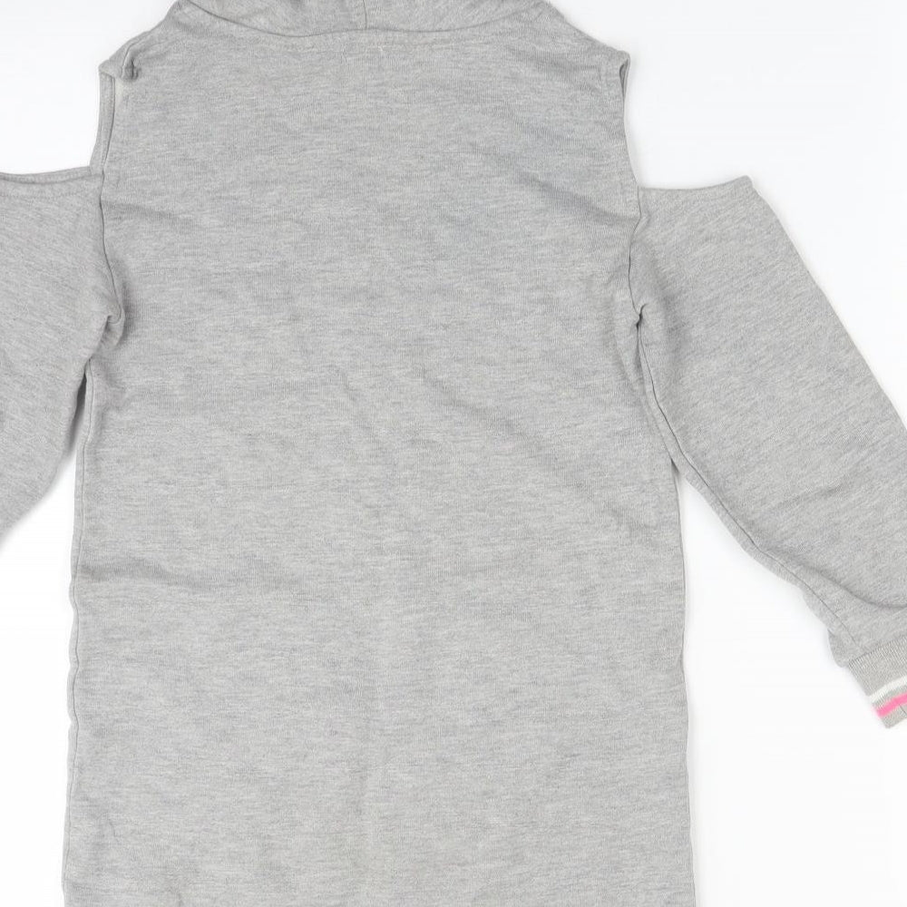River Island Girls Grey   Pullover Hoodie Size 7-8 Years