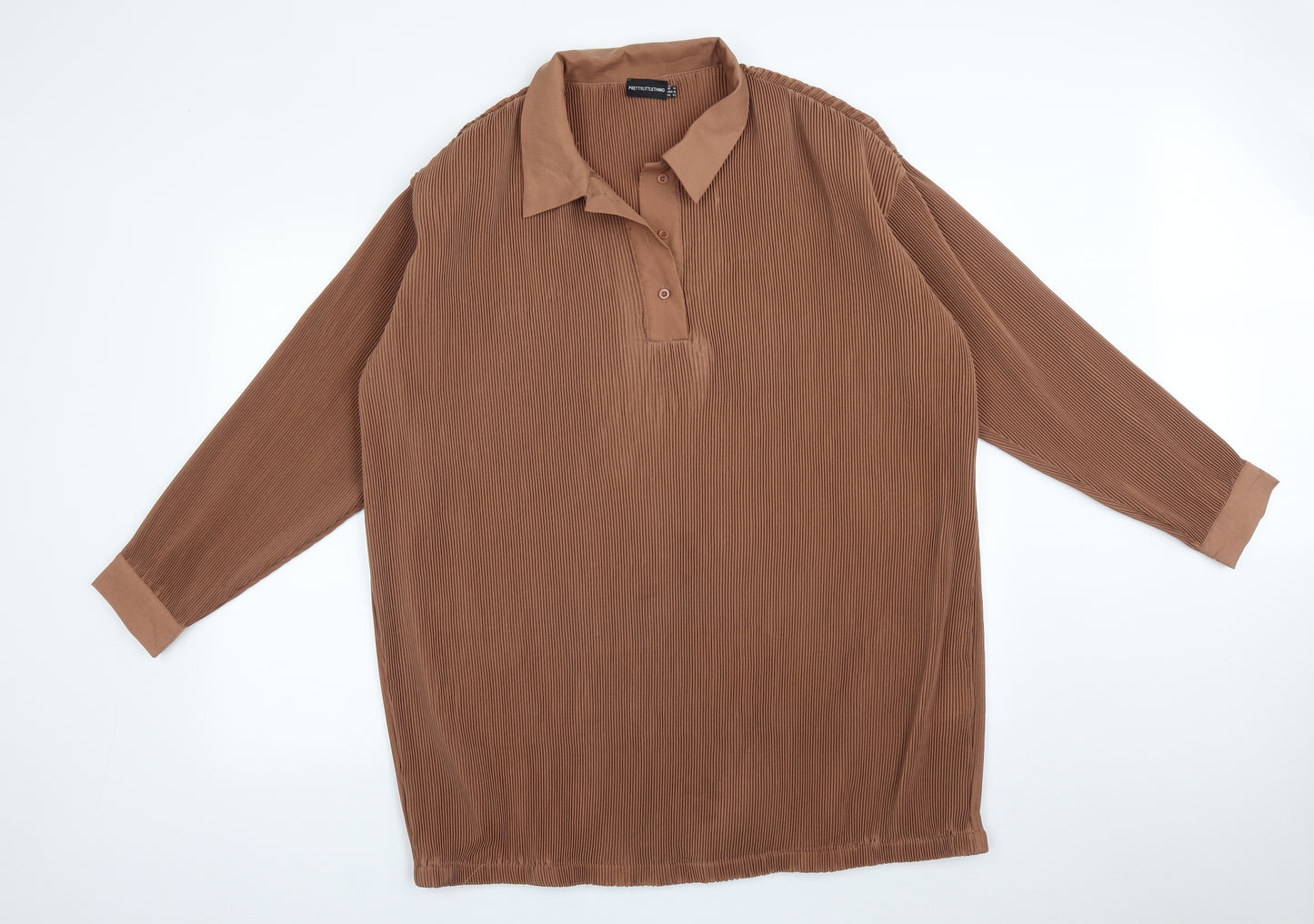 PRETTYLITTLETHING Womens Brown   Basic T-Shirt Size 14