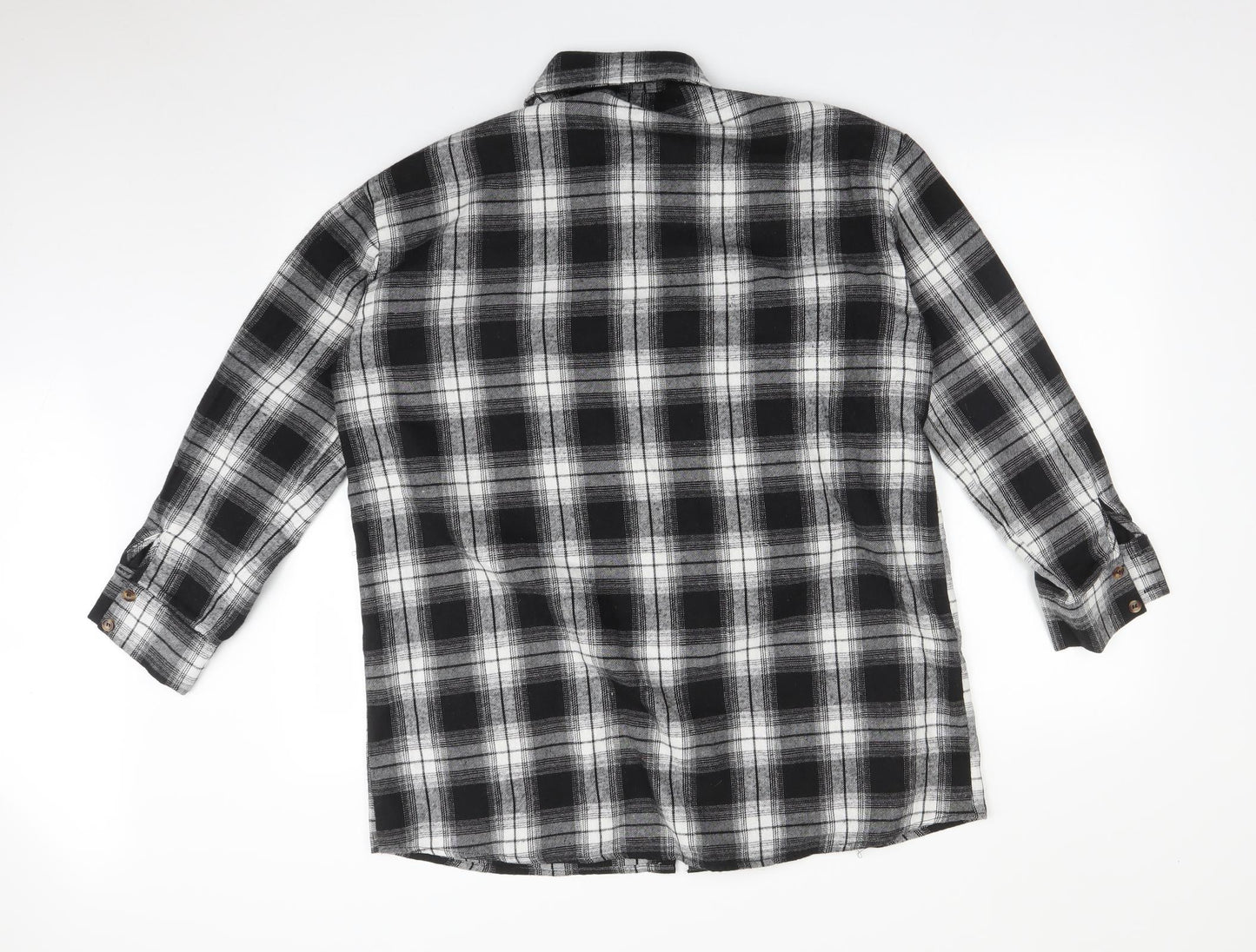 PRETTYLITTLETHING Womens Multicoloured Check  Basic Button-Up Size L
