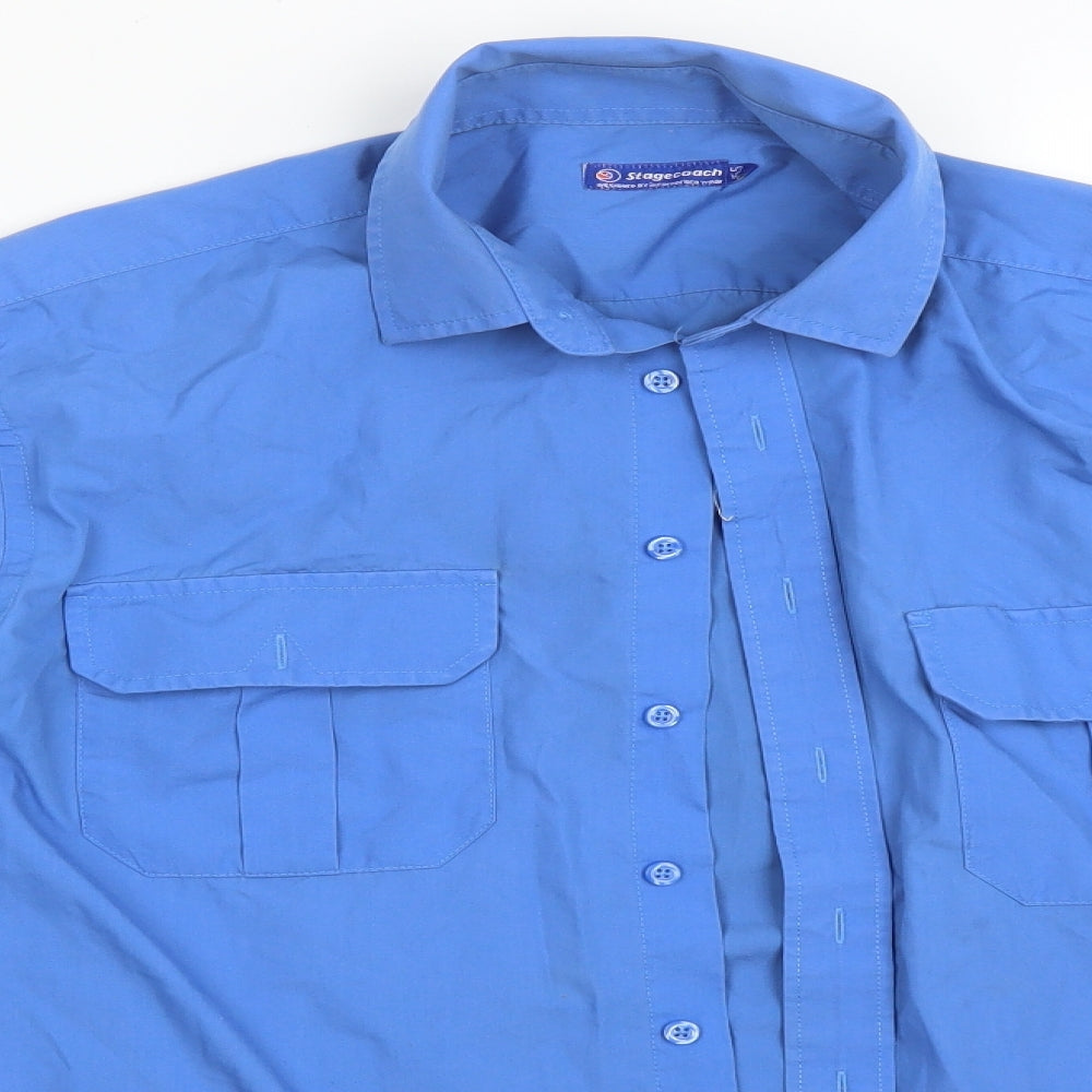 STAGECOACH Mens Blue    Button-Up Size 15.5