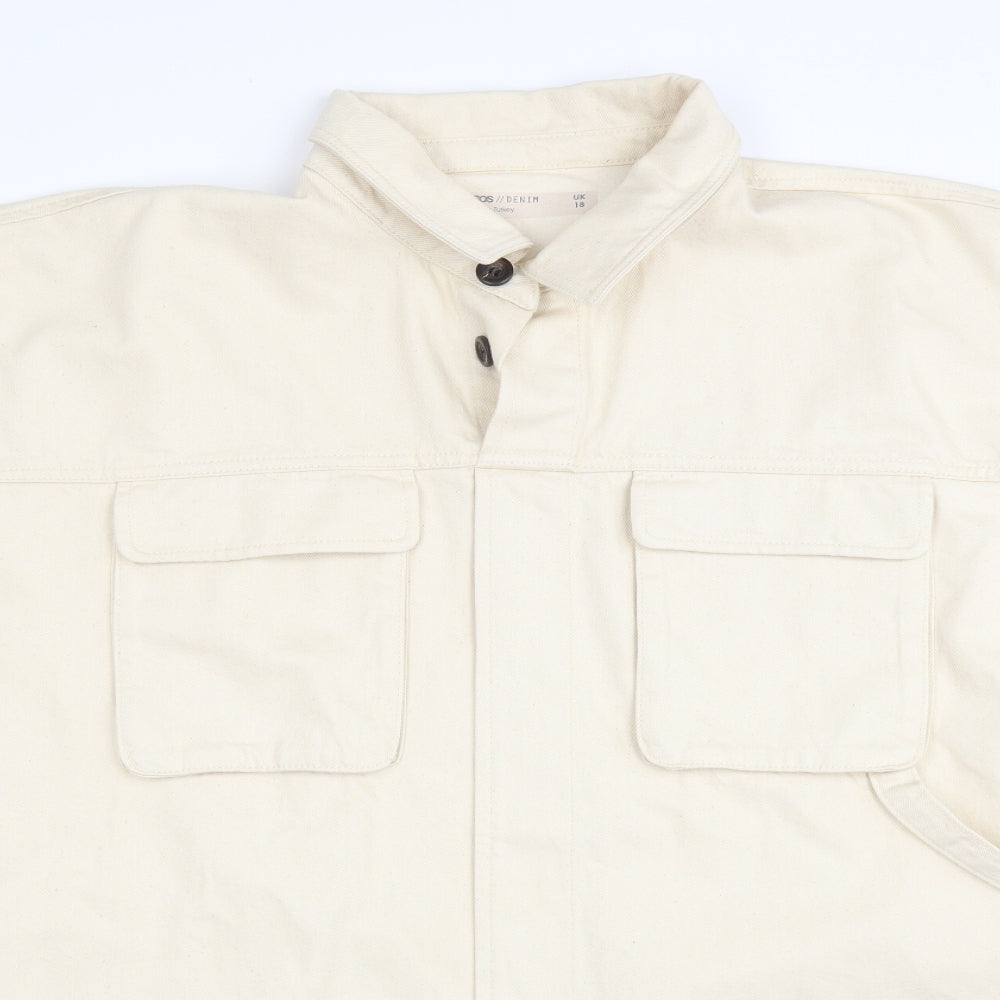 ASOS Womens Beige   Shirt Dress  Size 18