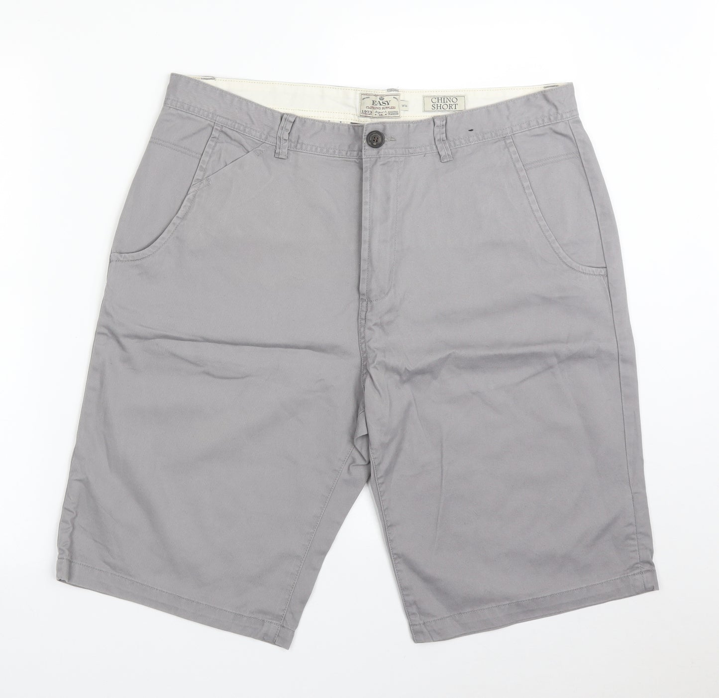 Easy Mens Grey   Chino Shorts Size 36
