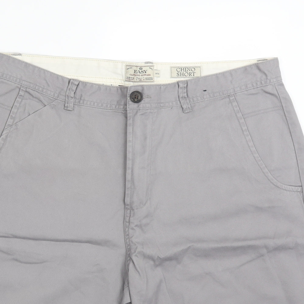 Easy Mens Grey   Chino Shorts Size 36