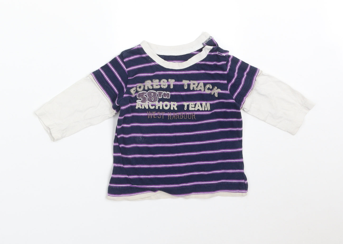 Preworn Baby Multicoloured Striped  Basic T-Shirt Size 6-9 Months  - FOREST TRACK WEST HARBOUR
