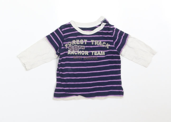 Preworn Baby Multicoloured Striped  Basic T-Shirt Size 6-9 Months  - FOREST TRACK WEST HARBOUR
