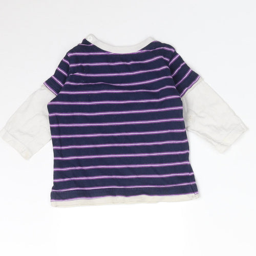Preworn Baby Multicoloured Striped  Basic T-Shirt Size 6-9 Months  - FOREST TRACK WEST HARBOUR