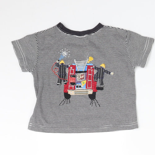 Monsoon Baby Multicoloured Striped  Basic T-Shirt Size 12-18 Months  - FIRE ENGINE
