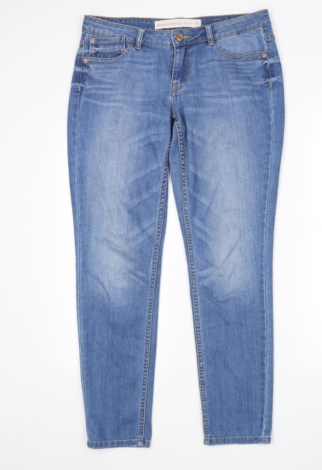 NEXT Womens Blue   Skinny Jeans Size 10 L30 in - Relaxed Skinny