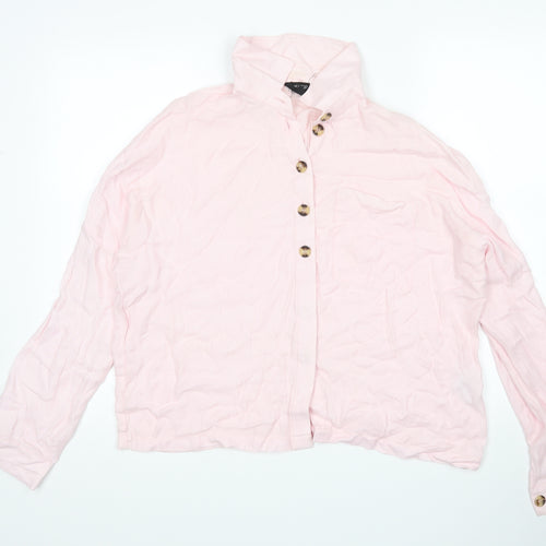 Topshop Womens Pink   Basic Button-Up Size 14