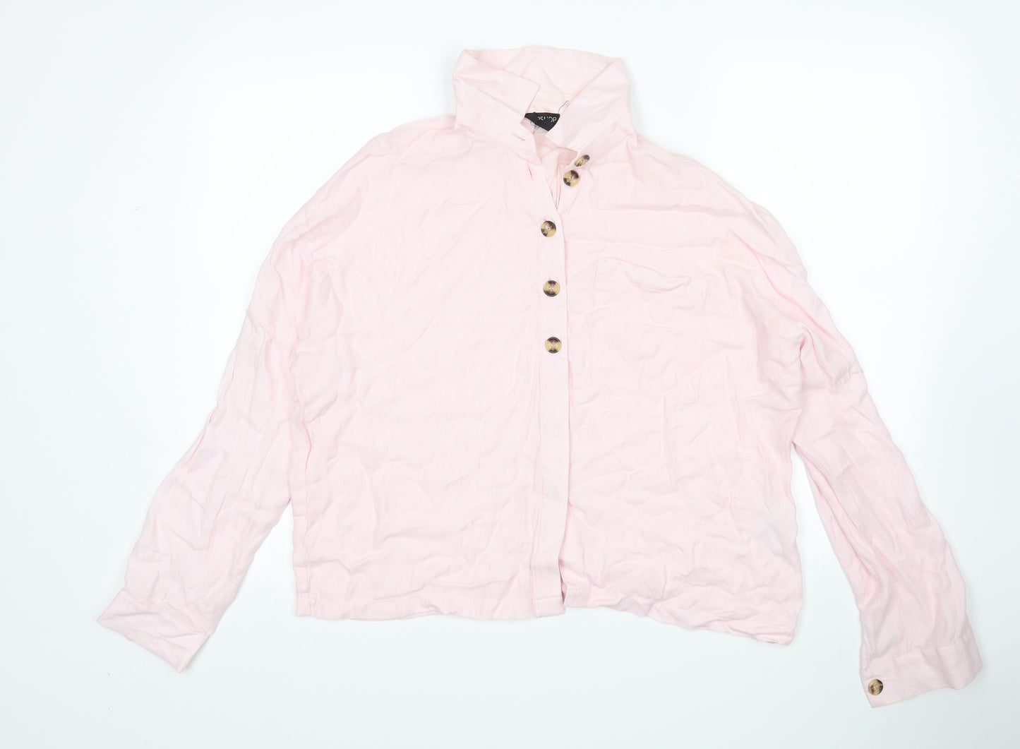 Topshop Womens Pink   Basic Button-Up Size 14